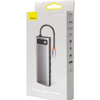 Док-станция Baseus Metal Gleam Series 11-in-1 Multifunctional HUB Type-C Hub Docking Station CAHUB-CT0G - Превью изображения №7 — Интернет-магазин Time-Shop