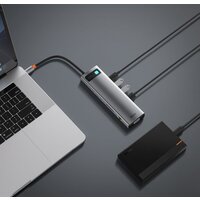 Док-станция Baseus Metal Gleam Series 11-in-1 Multifunctional HUB Type-C Hub Docking Station CAHUB-CT0G - Превью изображения №12 — Интернет-магазин Time-Shop