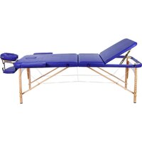 Массажный стол Atlas Sport 60 см складной 3-с деревянный (синий) - Превью изображения №3 — Интернет-магазин Time-Shop