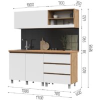 Готовая кухня Стендмебель Хелен 1.7 (белый/дуб крафт золотой) - Превью изображения №6 — Интернет-магазин Time-Shop