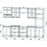 Готовая кухня Интерлиния Мила 3.0 ВТ без столешницы (дуб золотой/бетон) - Превью изображения №2 — Интернет-магазин Time-Shop