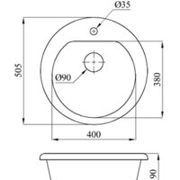 Кухонная мойка БелЭворс Nika (черный, без сифона) - Превью изображения №2 — Интернет-магазин Time-Shop