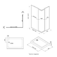 Душевой уголок Triton Вента Хром А1 100х80 (прозрачное стекло) - Превью изображения №2 — Интернет-магазин Time-Shop
