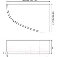 Ванна Lauter Valencia 160x105 2102160R (с ножками и лицевым экраном) - Превью изображения №14 — Интернет-магазин Time-Shop