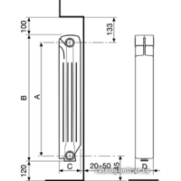 Алюминиевый радиатор Fondital Calidor Super B4 350/100 V69001408 (8 секций) - Превью изображения №4 — Интернет-магазин Time-Shop