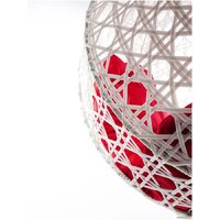 Подвесное кресло M-Group Для двоих Люкс 11510106 (белый ротанг/красная подушка) - Превью изображения №3 — Интернет-магазин Time-Shop