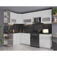 Готовая кухня Интерлиния Мила Матте 1.5x2.6 Б правая (белый-белый-кастилло темный) - Превью изображения №9 — Интернет-магазин Time-Shop