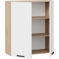 Шкаф навесной Трия Лорас 1ВВ8 с двумя дверями (дуб крафт золотой/холст белый) - Превью изображения №2 — Интернет-магазин Time-Shop