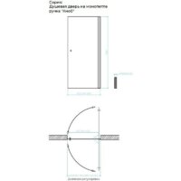 Душевая дверь MaybahGlass 198x80 MGD-808-5 (сатин стекло/хром матовый) - Превью изображения №8 — Интернет-магазин Time-Shop