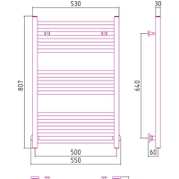 Полотенцесушитель Сунержа Модус 800x500 00-0250-8050 - Превью изображения №2 — Интернет-магазин Time-Shop
