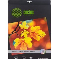 CACTUS Суперглянцевая A3 260 г/кв.м. 20 листов (CS-HGA326020)