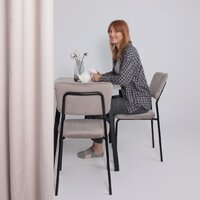 Кухонный стол Мамадома Tirk radial-94 раздвижной 94-126х64 (серый сланец/черный) - Превью изображения №2 — Интернет-магазин Time-Shop