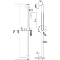Душевой гарнитур  Paffoni Life ZSAL135NO - Превью изображения №2 — Интернет-магазин Time-Shop