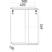  Mixline Шкаф с зеркалом Этьен 50 R 542403 (с подсветкой) - Превью изображения №4 — Интернет-магазин Time-Shop