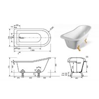 Ванна Эстет Carskaya 150x73 Silk ФР-00014625 - Превью изображения №9 — Интернет-магазин Time-Shop