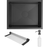 Кухонная мойка Roxen Uno 560210-54B под столешницу графит (ролл-мат, дозатор, сифон) - Превью изображения №7 — Интернет-магазин Time-Shop