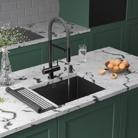 Кухонная мойка Roxen Uno 560210-54B под столешницу графит (ролл-мат, дозатор, сифон) - Превью изображения №2 — Интернет-магазин Time-Shop