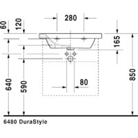 Умывальник Duravit DuraStyle 65x48 (2320650000) - Превью изображения №2 — Интернет-магазин Time-Shop