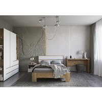 Кровать Стендмебель Хелен КР 02 140x200 (белый/дуб крафт золотой) - Превью изображения №3 — Интернет-магазин Time-Shop