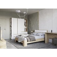 Кровать Стендмебель Хелен КР 02 140x200 (белый/дуб крафт золотой) - Превью изображения №5 — Интернет-магазин Time-Shop