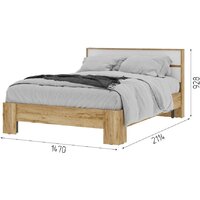 Кровать Стендмебель Хелен КР 02 140x200 (белый/дуб крафт золотой) - Превью изображения №6 — Интернет-магазин Time-Shop