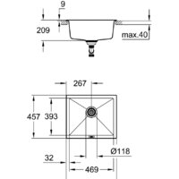Кухонная мойка Grohe K700U 60-C 53.3/45.7 1.0 31654AP0 (черный гранит) - Превью изображения №2 — Интернет-магазин Time-Shop
