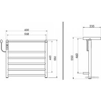 Полотенцесушитель Maxonor PL-TRE03-55-5-3 с полкой (серый, подключение слева) - Превью изображения №4 — Интернет-магазин Time-Shop