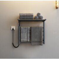 Полотенцесушитель Maxonor PL-TRE03-55-5-3 с полкой (серый, подключение слева) - Превью изображения №2 — Интернет-магазин Time-Shop