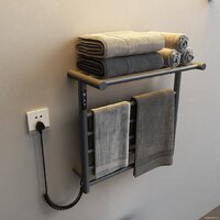 Полотенцесушитель Maxonor PL-TRE03-55-5-3 с полкой (серый, подключение слева) - Превью изображения №3 — Интернет-магазин Time-Shop