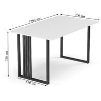 Стол Mio Tesoro Франко 120x66 (белый/черный) - Превью изображения №7 — Интернет-магазин Time-Shop