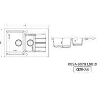 Кухонная мойка Kernau KGS A 6079 1.5B1D Graphite - Превью изображения №7 — Интернет-магазин Time-Shop