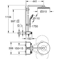 Душевая система  Grohe Euphoria SmartControl System 310 Duo 26507LS0 (белая луна/хром) - Превью изображения №10 — Интернет-магазин Time-Shop