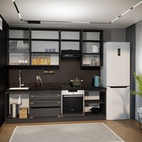 Готовая кухня ВерсоМебель Эко Премиум 2.6 (кашемир/ст. тунис) - Превью изображения №6 — Интернет-магазин Time-Shop