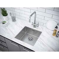 Кухонная мойка Paulmark Gerberg 44 UNI PM254444-BS (стальной/брашированная сталь) - Превью изображения №3 — Интернет-магазин Time-Shop