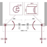 Душевая дверь BelBagno UNO-B-2-110-CH-Cr - Превью изображения №2 — Интернет-магазин Time-Shop