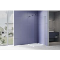 Душевая стенка Aquatek Walk in с держателем 120x200 AQ.WI.120.1BL (черный/прозрачное стекло) - Превью изображения №3 — Интернет-магазин Time-Shop