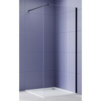 Душевая стенка Aquatek Walk in с держателем 120x200 AQ.WI.120.1BL (черный/прозрачное стекло) - Превью изображения №2 — Интернет-магазин Time-Shop