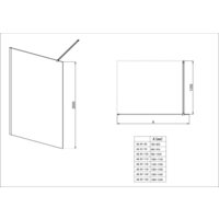 Душевая стенка Aquatek Walk in с держателем 120x200 AQ.WI.120.1BL (черный/прозрачное стекло) - Превью изображения №5 — Интернет-магазин Time-Shop