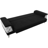 Диван Лига диванов Лига-023 119157 (микровельвет черный/компаньон/подушки экокожа белый) - Превью изображения №8 — Интернет-магазин Time-Shop
