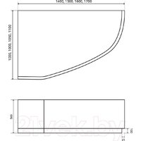 Ванна Lauter Valencia 160x105 2102160L (с ножками) - Превью изображения №14 — Интернет-магазин Time-Shop