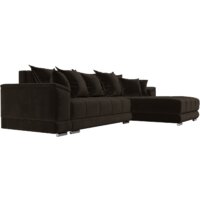 Угловой диван Лига диванов НордСтар правый 121115 (микровельвет коричневый/подушки микровельвет коричневый) - Превью изображения №4 — Интернет-магазин Time-Shop