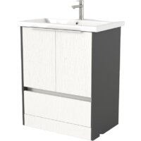 Дабер Тумба под умывальник 017 Cersanit Como 70 Т17.7С.0.20Б (белый древесный/серый/ручка белая)