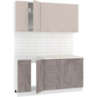 Готовая кухня Кортекс-мебель Корнелия Лира 1.6м (капучино/оникс/королевский опал) - Превью изображения №2 — Интернет-магазин Time-Shop