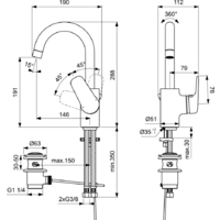 Смеситель Ideal Standard Ceraflex B1716AA - Превью изображения №2 — Интернет-магазин Time-Shop