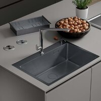 Кухонная мойка Roxen Simple 560220-70B PVD графит (с коландером и дозатором) - Превью изображения №3 — Интернет-магазин Time-Shop