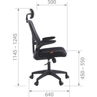 Офисное кресло CHAIRMAN CH633 (ткань, черный пластик/черный) - Превью изображения №6 — Интернет-магазин Time-Shop