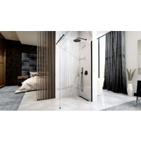 Душевая стенка Rea Aero 110 (черный/прозрачное стекло) - Превью изображения №3 — Интернет-магазин Time-Shop