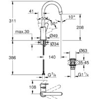 Смеситель Grohe Bauedge 23911001 - Превью изображения №5 — Интернет-магазин Time-Shop