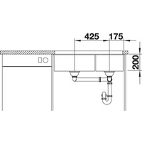 Кухонная мойка Blanco Subline 480/320-U (темная скала) 523585 - Превью изображения №4 — Интернет-магазин Time-Shop