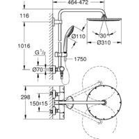 Душевая система  Grohe Euphoria System 310 26075GN0 (холодный рассвет, матовый) - Превью изображения №2 — Интернет-магазин Time-Shop
